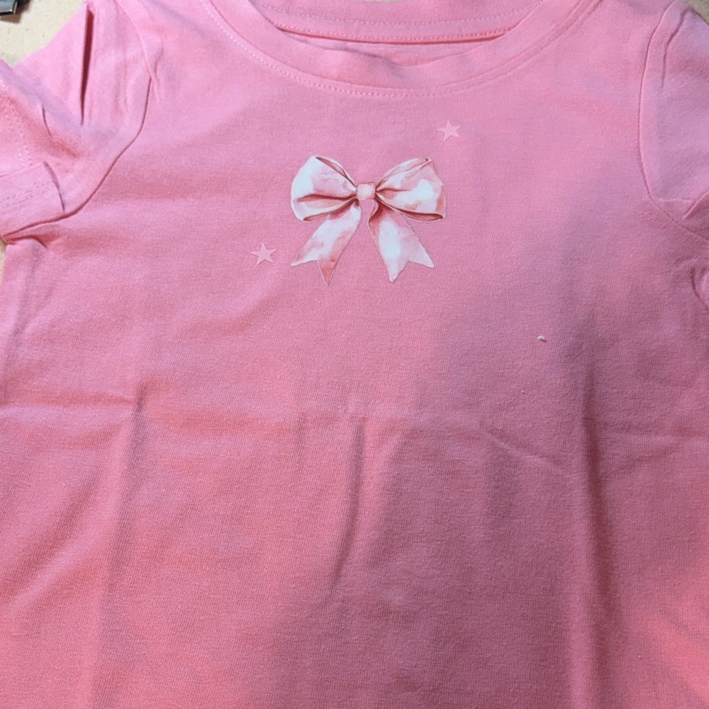 Cat & Jack Pink Short Sleeve Tee with Bow